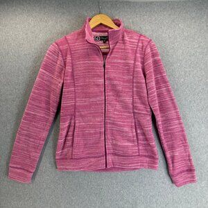 Straight Down Womens Pink‎ Fleece Full Zip Sweater Soft Pockets Golf Size Small